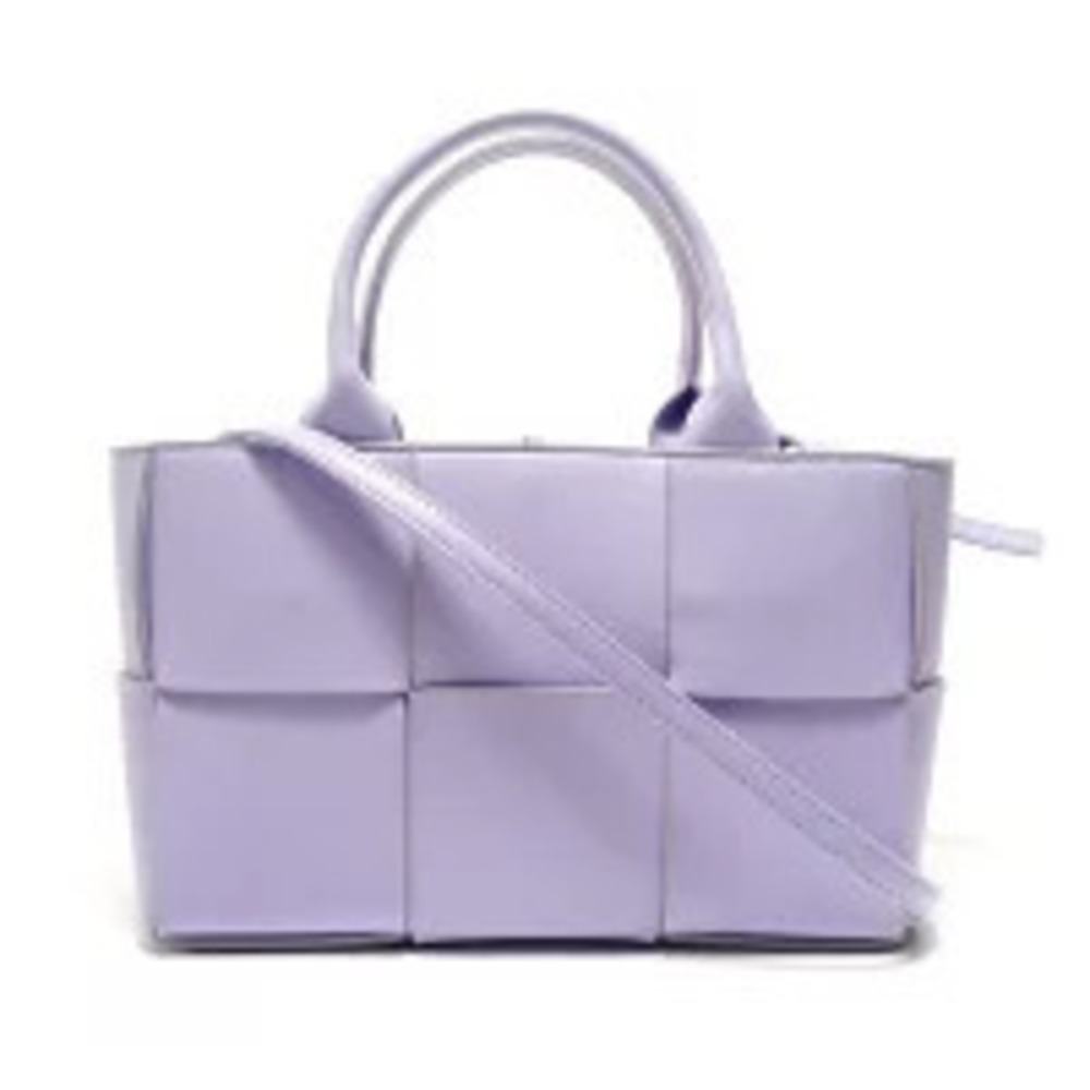 Bottega Veneta Maxi Intrecciato The Arco Handbag Purple